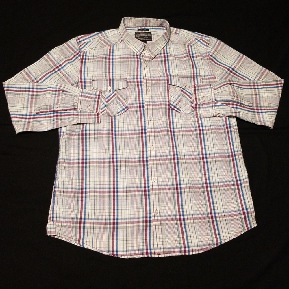 American Rag mens plaid long sleeve shirt xl